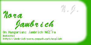 nora jambrich business card